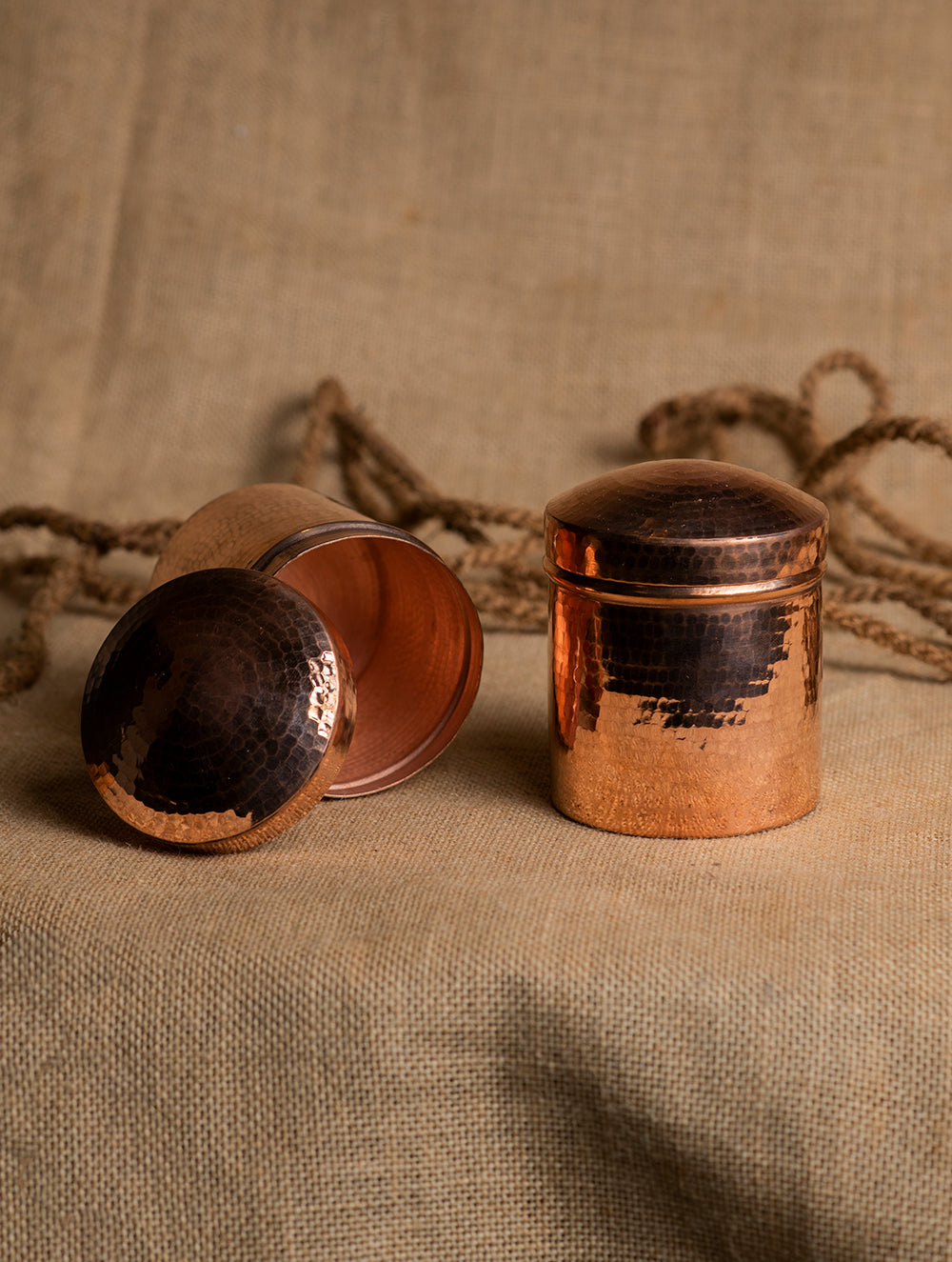 Tambat Handbeaten Copper Utility Container Medium, 5" (Set of 2)