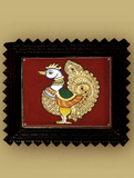 Tanjore Painting In Chettinad Frame -Peacock (With Frame), L-15.5