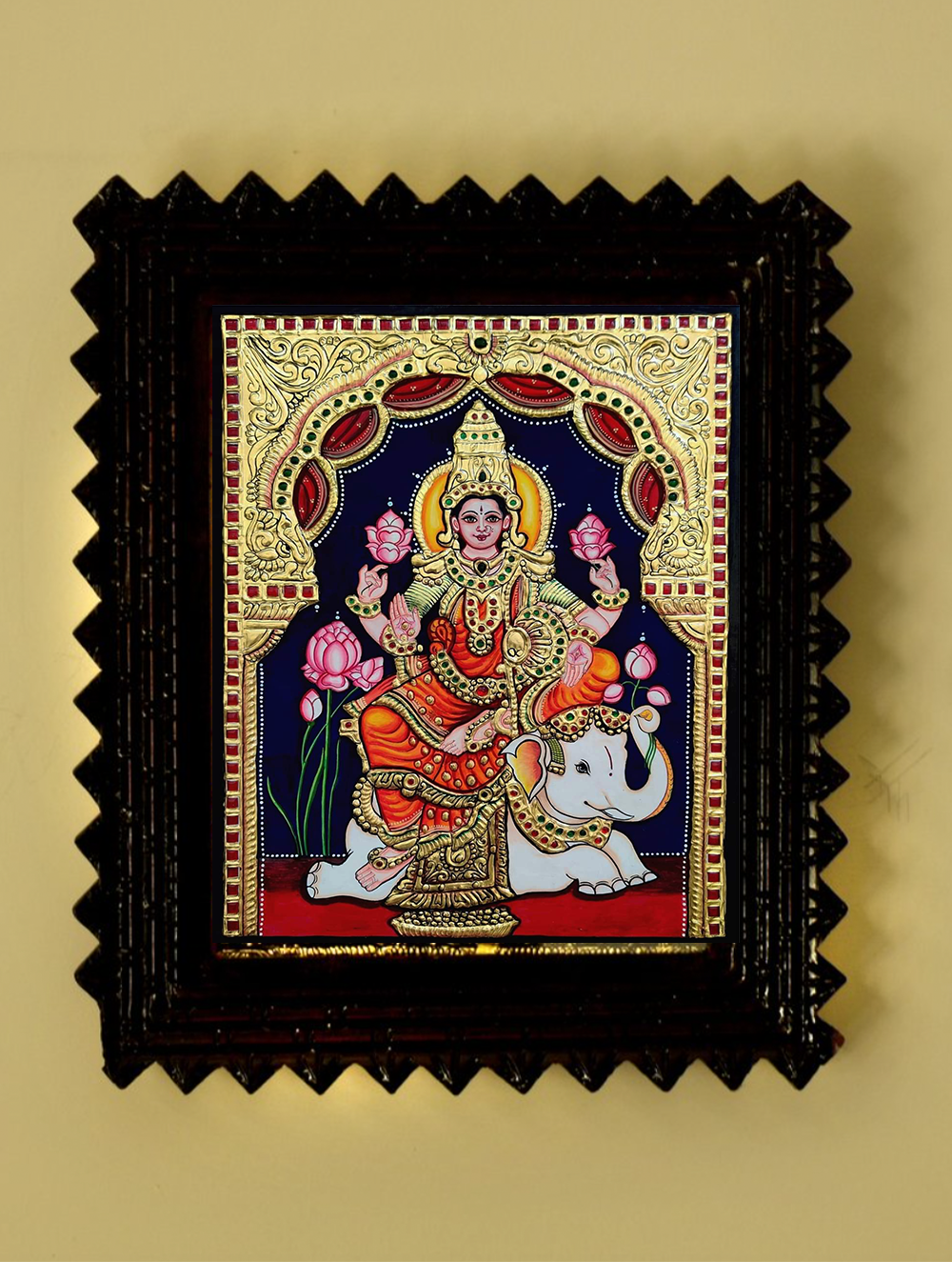 Load image into Gallery viewer, Tanjore Painting In Chettinad Frame - Lakshmi