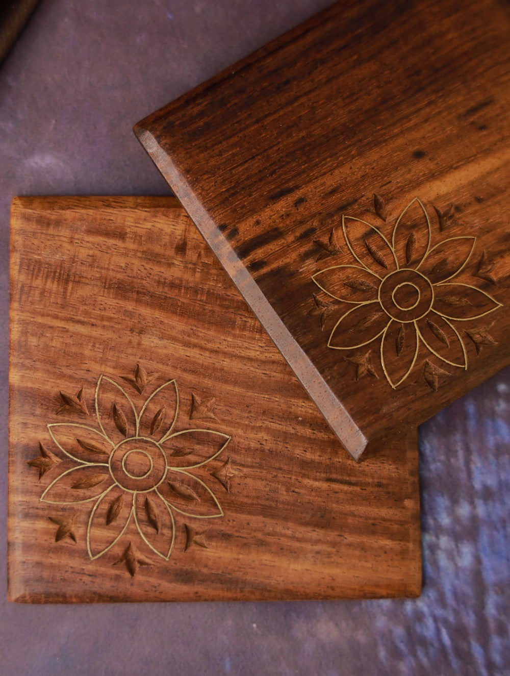 Tarakashi Wooden Inlay Coaster Box