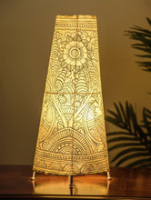 Load image into Gallery viewer, The India Craft House Andhra Black &amp; White Painted Leather Table Lamp Shade - Bird Motif