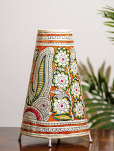 Load image into Gallery viewer, The India Craft House Andhra Multicoloured Painted Leather Table Lamp Shade - Bird &amp; Floral Motif