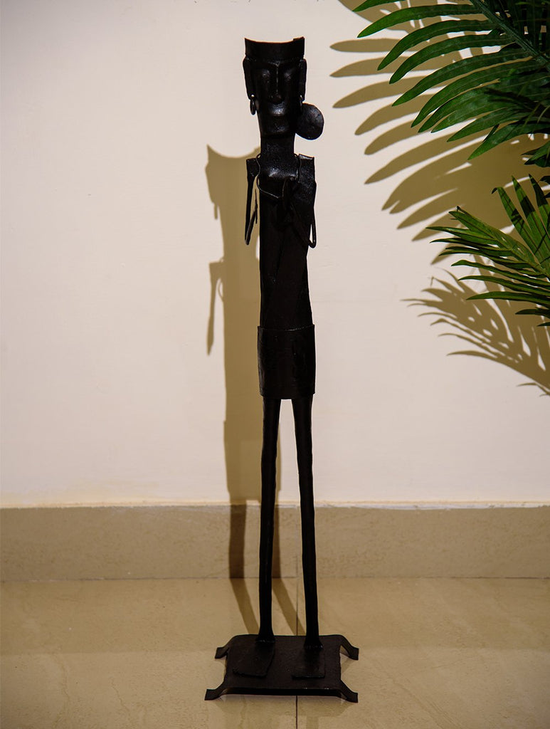 The India Craft House Bastar Tribal Curio Men Figurine - Large
