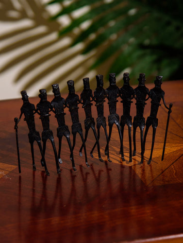 The India Craft House Bastar Tribal Dancer Figurines - Large