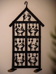 The India Craft House Bastar Tribal Dancing Women Diya Holder - Medium