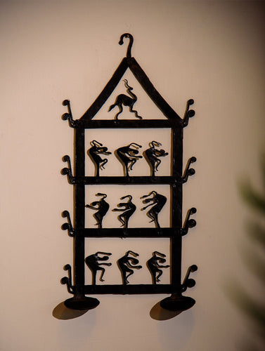 The India Craft House Bastar Tribal Dancing Women Diya Holder - Small