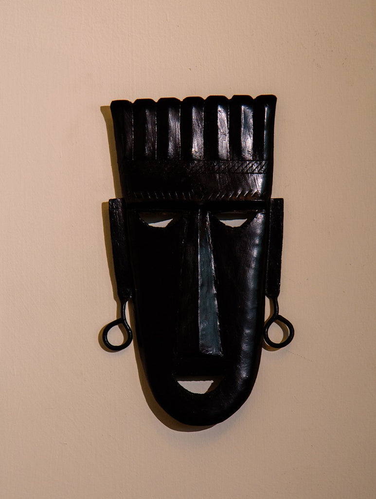 The India Craft House Bastar Tribal Decorative Wall Mask (Set of 2)