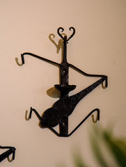 The India Craft House Bastar Tribal Deer Candle Holder Wall Hanging (Set of 2)