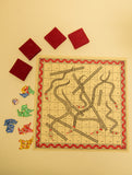 The India Craft House Handcrafted 2-in-1 Ludo and Snakes & Ladders Board Game - Reversible