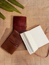 Load image into Gallery viewer, The India Craft House Handcrafted Leather Diary with Handmade Paper (Set of 3 / Small)