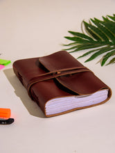 Load image into Gallery viewer, The India Craft House Handmade Pure Leather Covered Diary with Handmade Paper