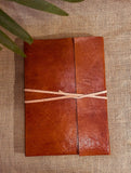 The India Craft House Handmade Pure Leather Diary with Handmade Paper - Brown