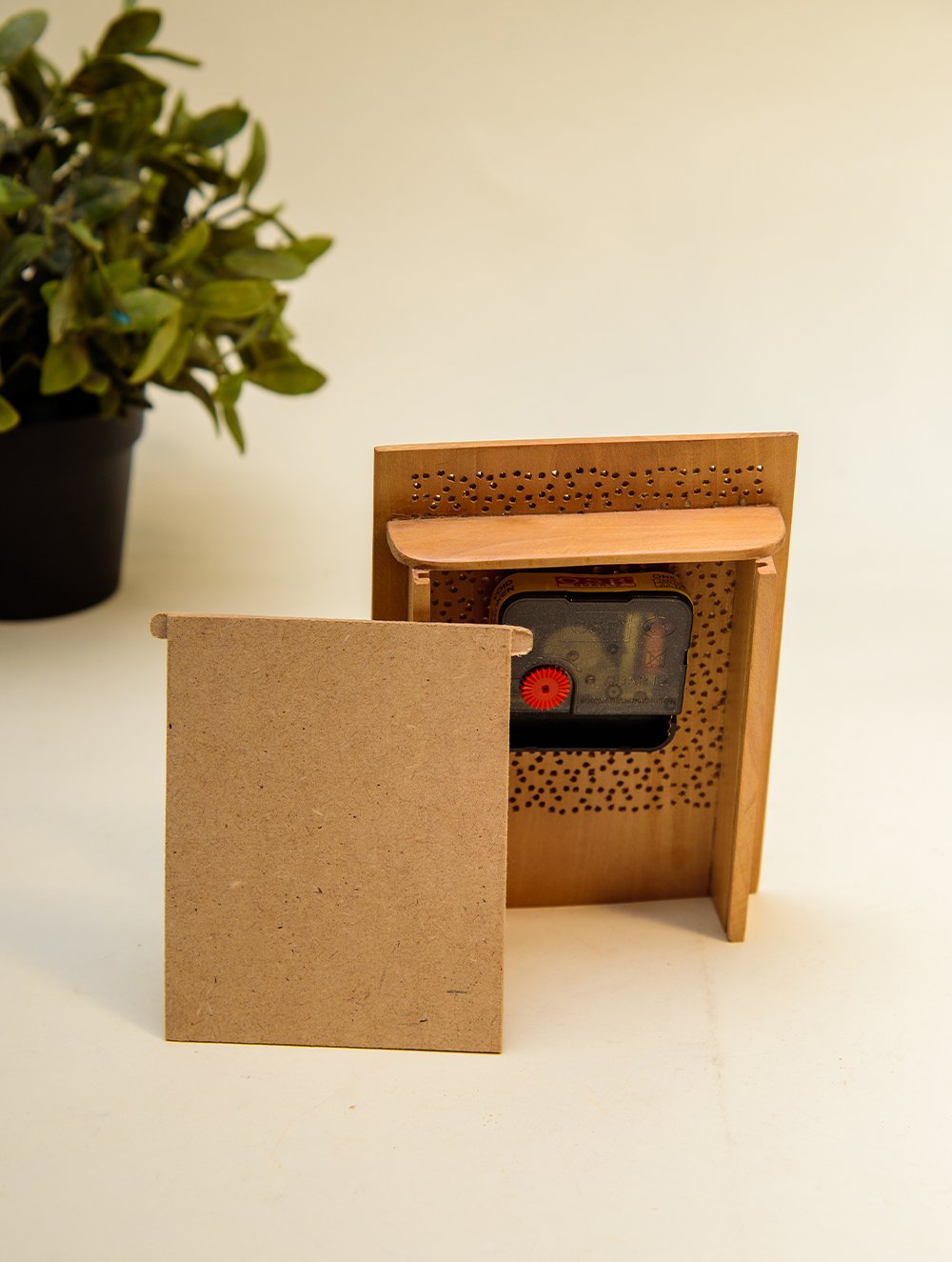 Load image into Gallery viewer, The India Craft House Intricate, Wooden Jaali Rectangle Desk Clock