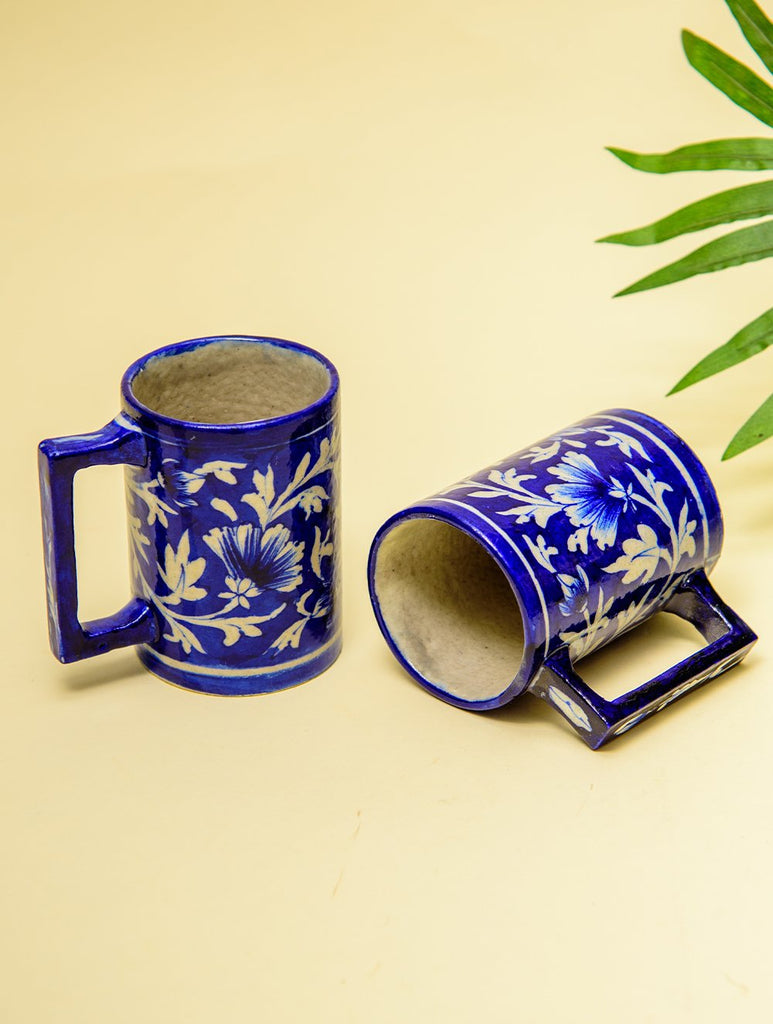 JAIPURART Set of 2 Plain White mug for Tea & Coffee Ceramic Coffee