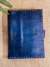 Load image into Gallery viewer, The India Craft House Jawaja Handmade Leather Diary with Button Closure - Blue