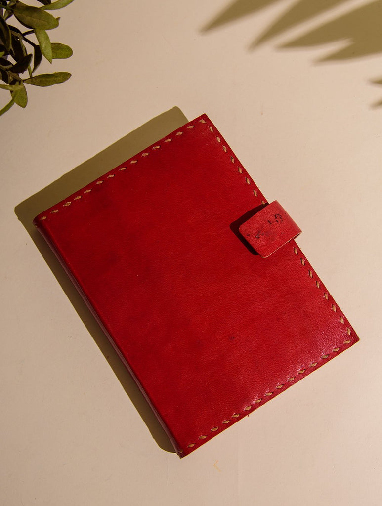 The India Craft House Jawaja Handmade Leather Diary with Button Closure