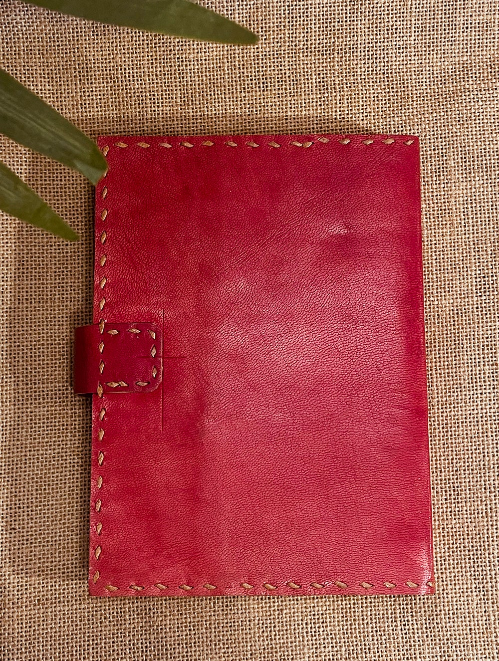 Load image into Gallery viewer, The India Craft House Jawaja Handmade Leather Diary with Button Closure - Red