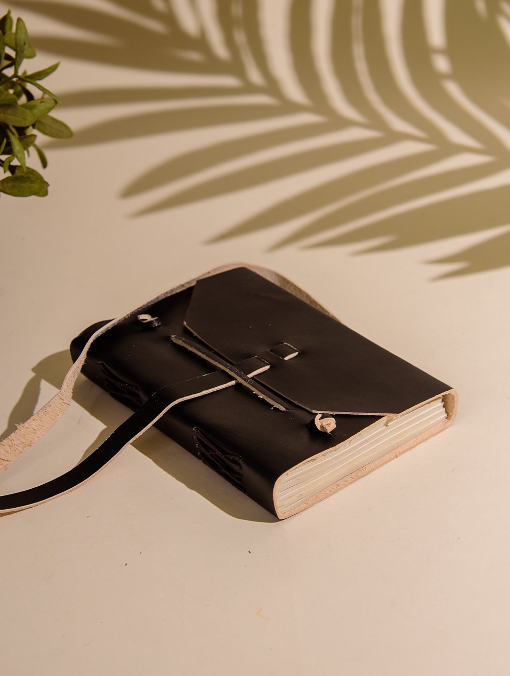 Load image into Gallery viewer, The India Craft House Jawaja Handmade Leather Travel Journal with Strap