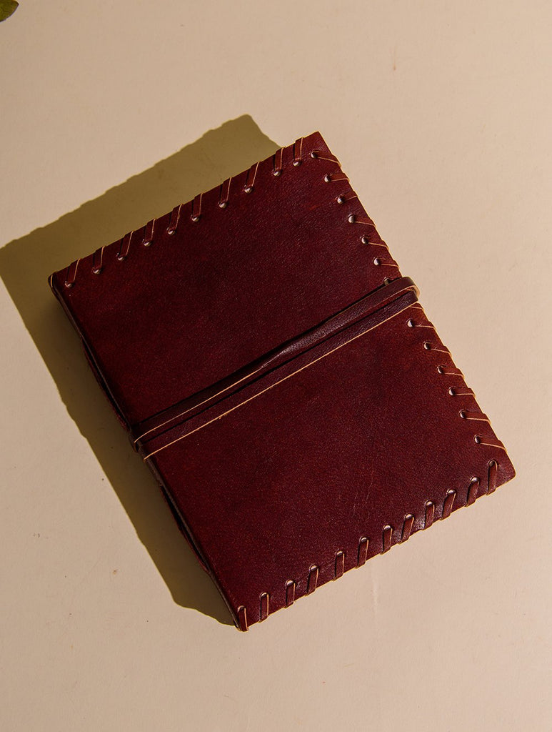 The India Craft House Jawaja Handmade Thread Leather Travel Diary
