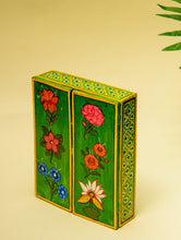 Load image into Gallery viewer, The India Craft House Rajasthani Art Handpainted Floral Wooden Table Clock (Small)
