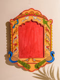 The India Craft House Rajasthani Art Painted Wood Frame (Large) - Yellow & Multicoloured