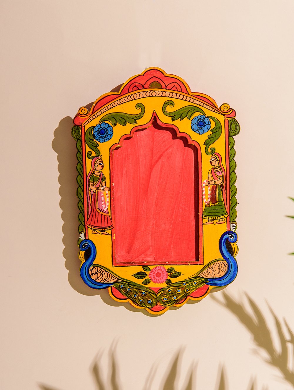 Load image into Gallery viewer, The India Craft House Rajasthani Art Painted Wood Frame (Large) - Yellow &amp; Multicoloured