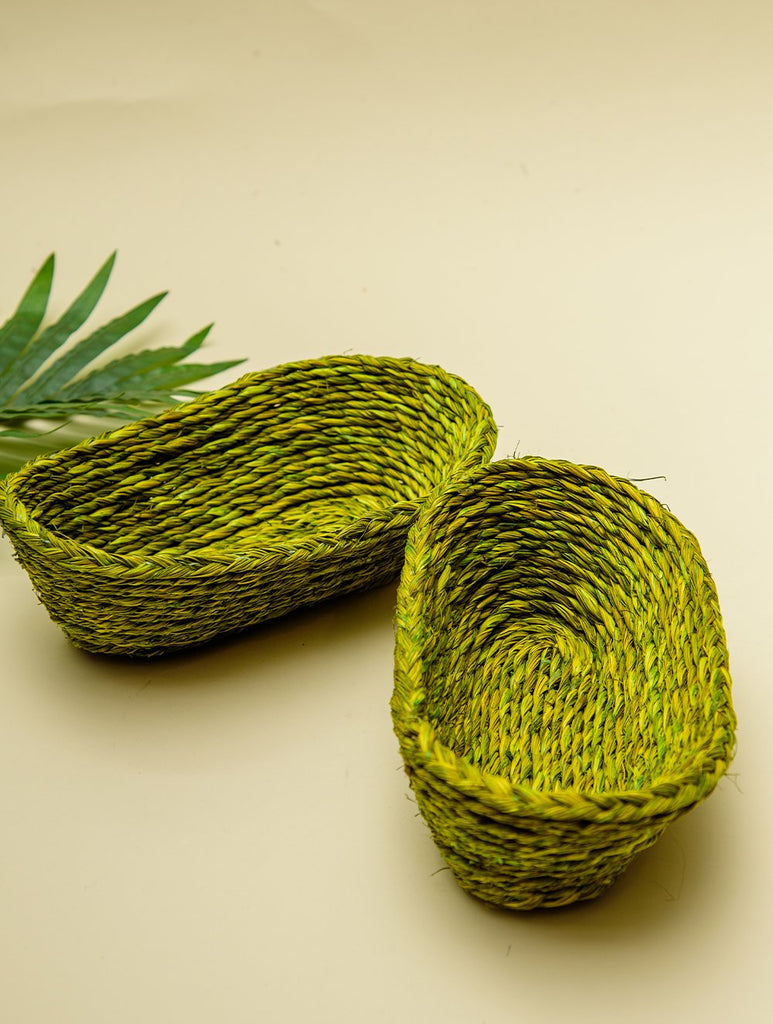 The India Craft House Sabai Grass Handcrafted Mutliutility Basket (Set of 2)