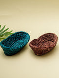 The India Craft House Sabai Grass Handmade Multicoloured Basket (Set of 2)