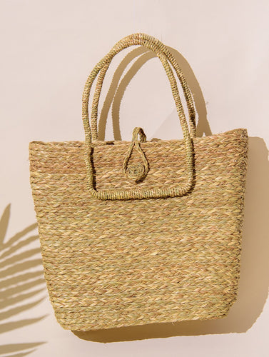 The India Craft House Sabai Grass Handmade Utility Tote Bag