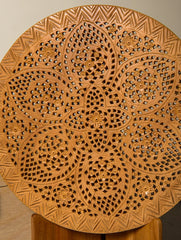 The India Craft House Wooden Jaali Decorative Plate - Lotus