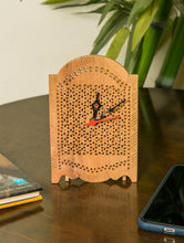 Load image into Gallery viewer, The India Craft House Wooden Jaali Desk Clock