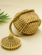 Load image into Gallery viewer, The India Craft Khajur &amp; Sabai Grass Handmade Utility Basket with Lid