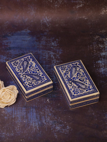 The Shahi Collection. Exclusive Kashmiri Art Utility Boxes (Set of 2) - Persian Paisley