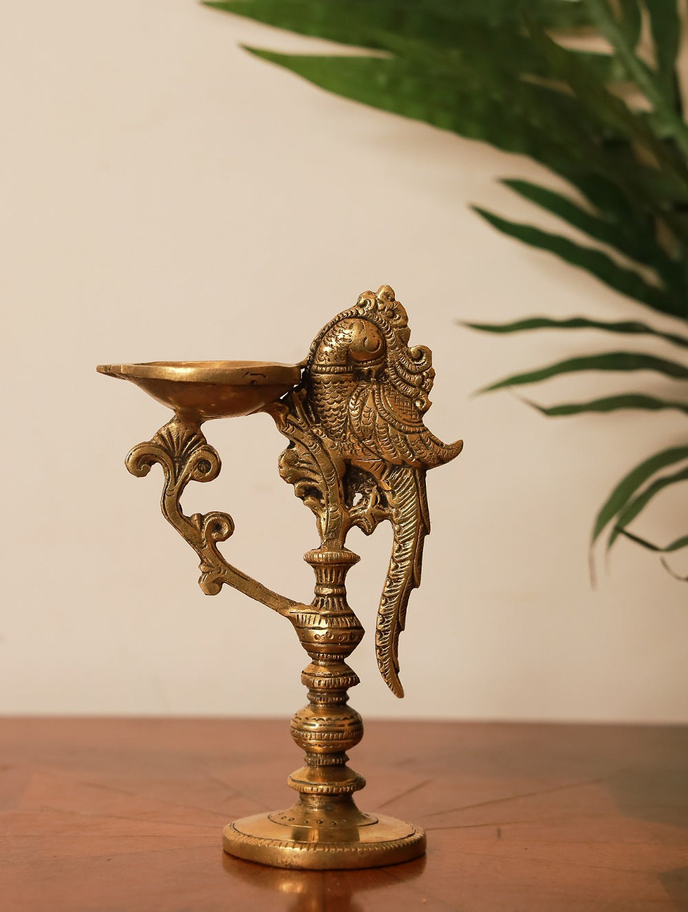 Load image into Gallery viewer, Traditional Brass Oil Lamp -The Peacock