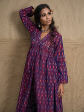 Load image into Gallery viewer, Traditional Elegance. Hand Woven Ikat Ethnic  Kurta / Dress - Purple 