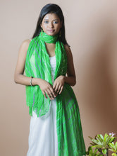 Load image into Gallery viewer, Vibrant Leheriya Georgette Stole - Green