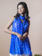 Load image into Gallery viewer, Vibrant Leheriya Georgette Stole - Royal Blue