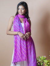 Load image into Gallery viewer, Vibrant Leheriya Georgette Stole - Warm Pink