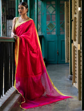 Load image into Gallery viewer, Vibrant Weaves. Handwoven Bengal Resham Matka Silk Saree - Pink Checks