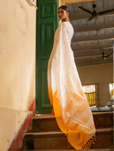 Load image into Gallery viewer, Vibrant Weaves. Handwoven Bengal Resham Matka Silk Saree - Sunshine