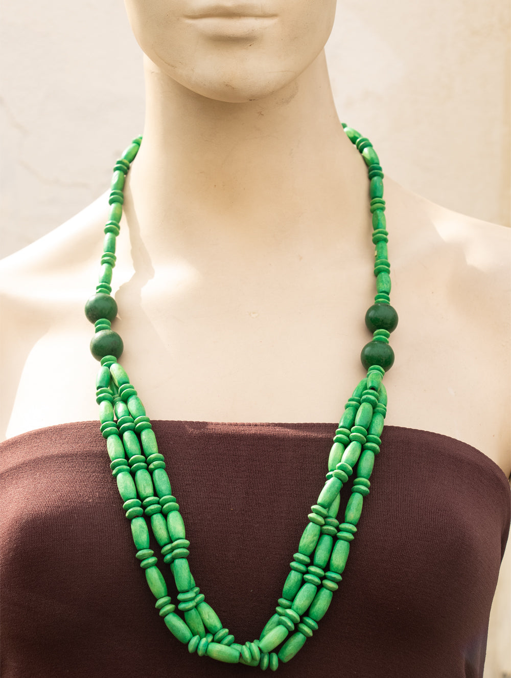 Load image into Gallery viewer, Bengal Wooden Beads Neckpiece - The India Craft House 