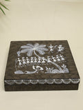 Warli Art Wooden Decorative Box - Brown