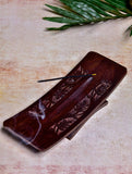Wood Engraved Incense Stand - Leaf