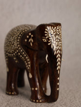 Load image into Gallery viewer, Wood Inlay Elephant Curio - Brown Ornate