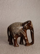 Load image into Gallery viewer, Wood Inlay Elephant Curio - Brown Ornate