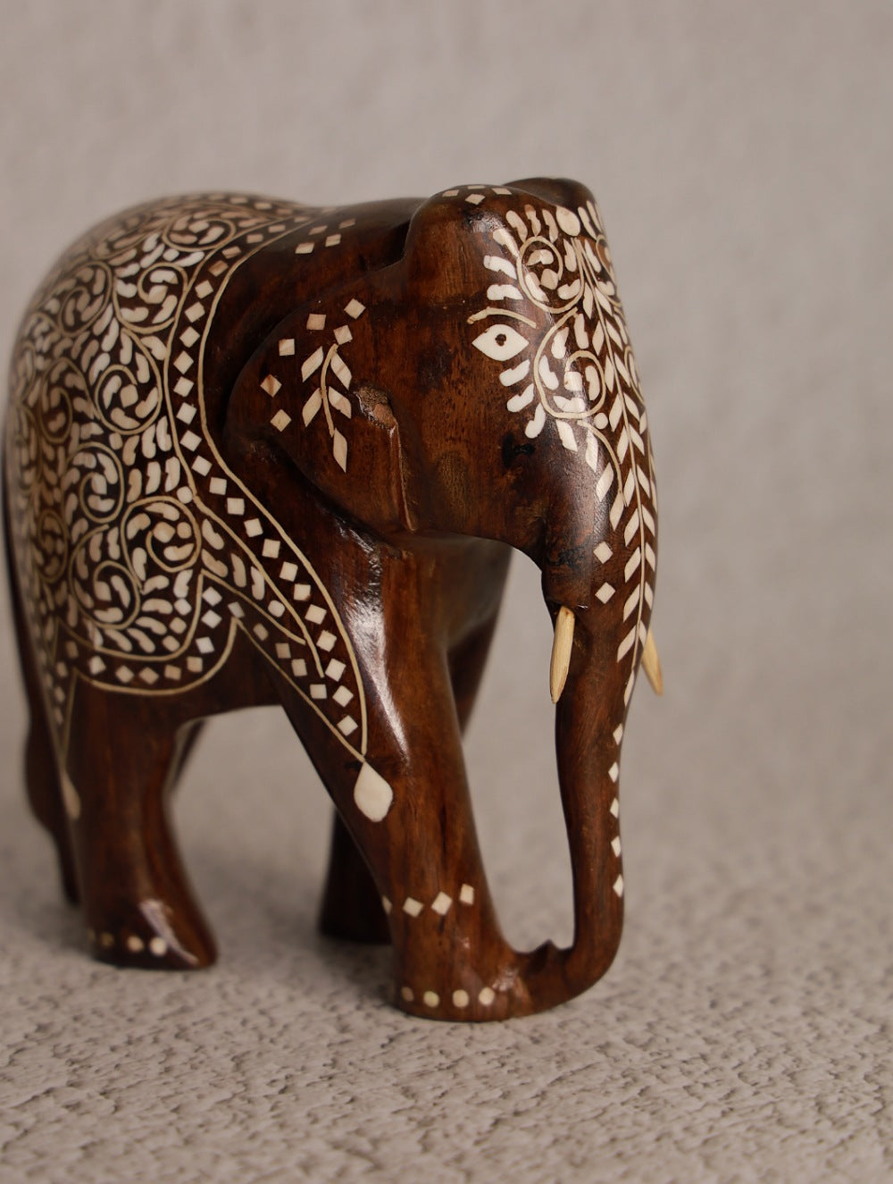 Load image into Gallery viewer, Wood Inlay Elephant Curio - Ornate