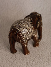 Load image into Gallery viewer, Wood Inlay Elephant Curio - Ornate Brown