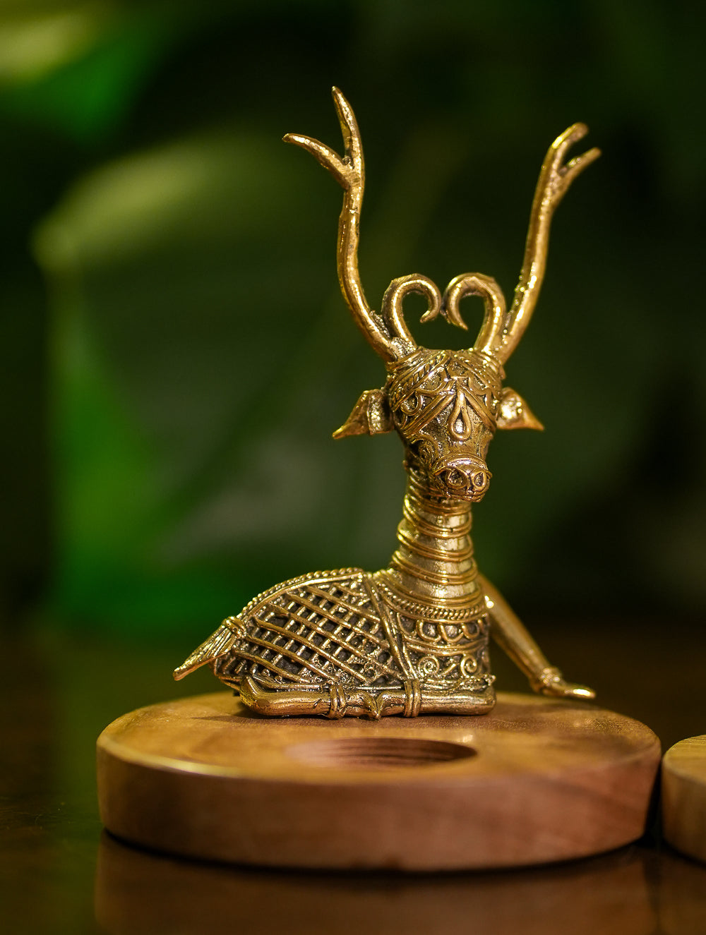 Load image into Gallery viewer, Wood &amp; Dhokra Craft Tealight Holders (Set of 2) - The Deer