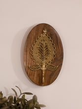 Load image into Gallery viewer, Wood &amp; Dhokra  Wall Hanger (Set of 2) - Ornate Leaf