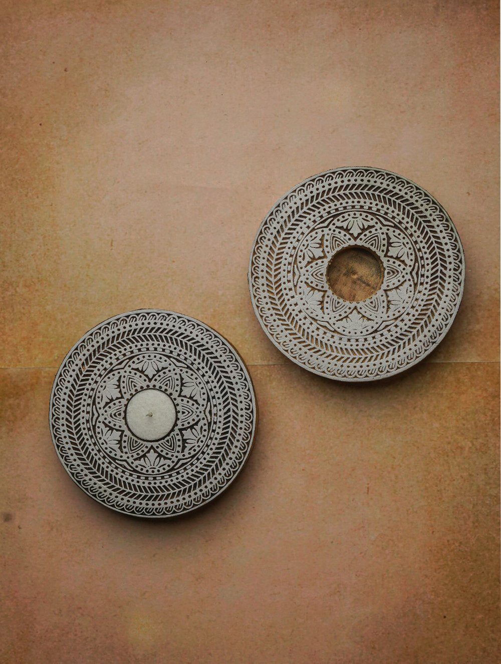 Load image into Gallery viewer, Wooden Engraved Tealight Holders - (Set of 2) Mandala